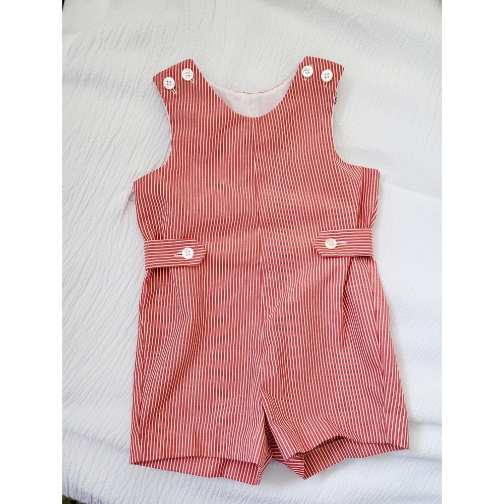 Vintage 90s pinstripe little boy Jon Jon